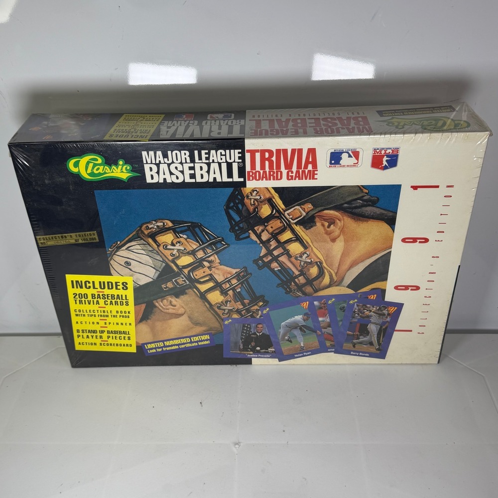 Classic 1991 Major League Baseball Trivia Board Game Collector's Edition Sealed